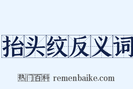 抬头纹反义词是什么意思的图片